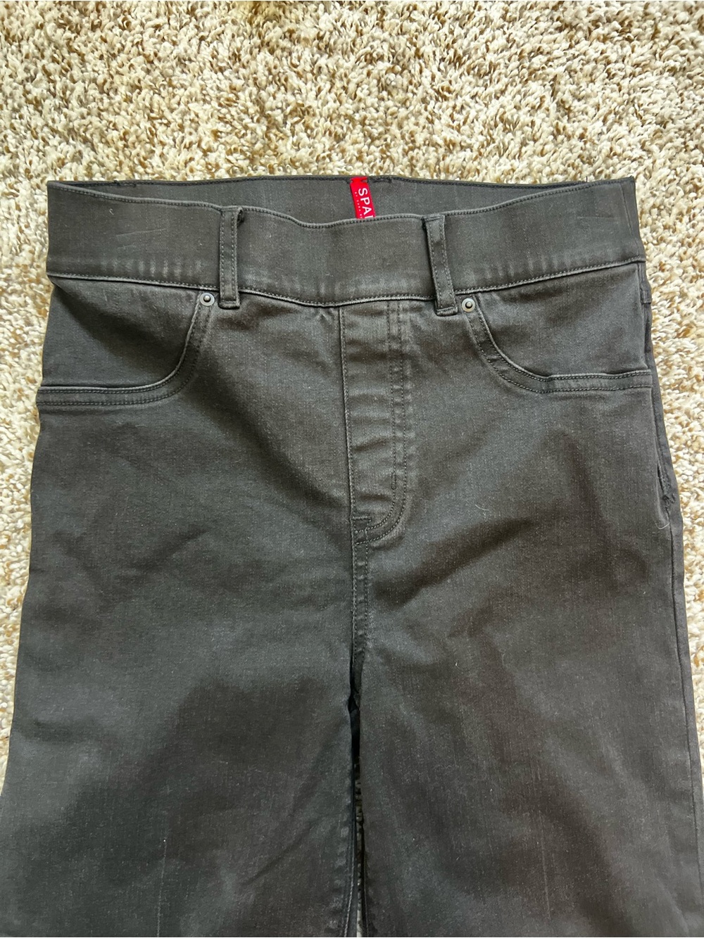 SPANX 20231 R Black Cropped Denim Flare Sz S - Picture 8 of 16
